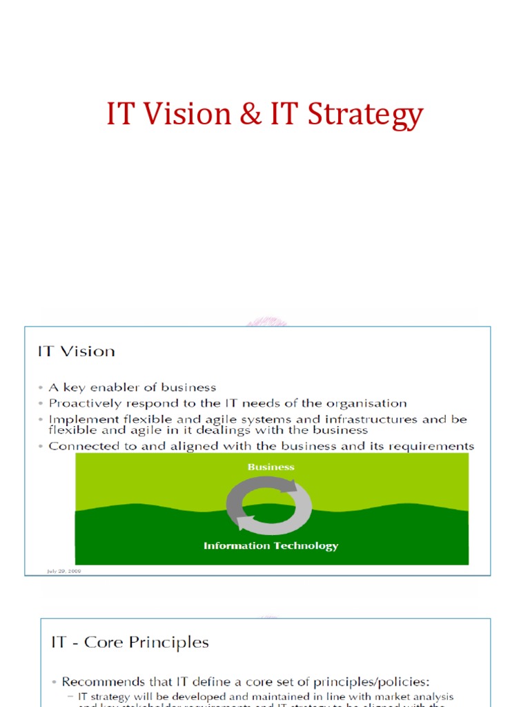 IT Vision and Strategy Overview | PDF