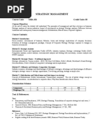 Strategic Management: Course Code: MBA 201 Credit Units: 03 Course Objective