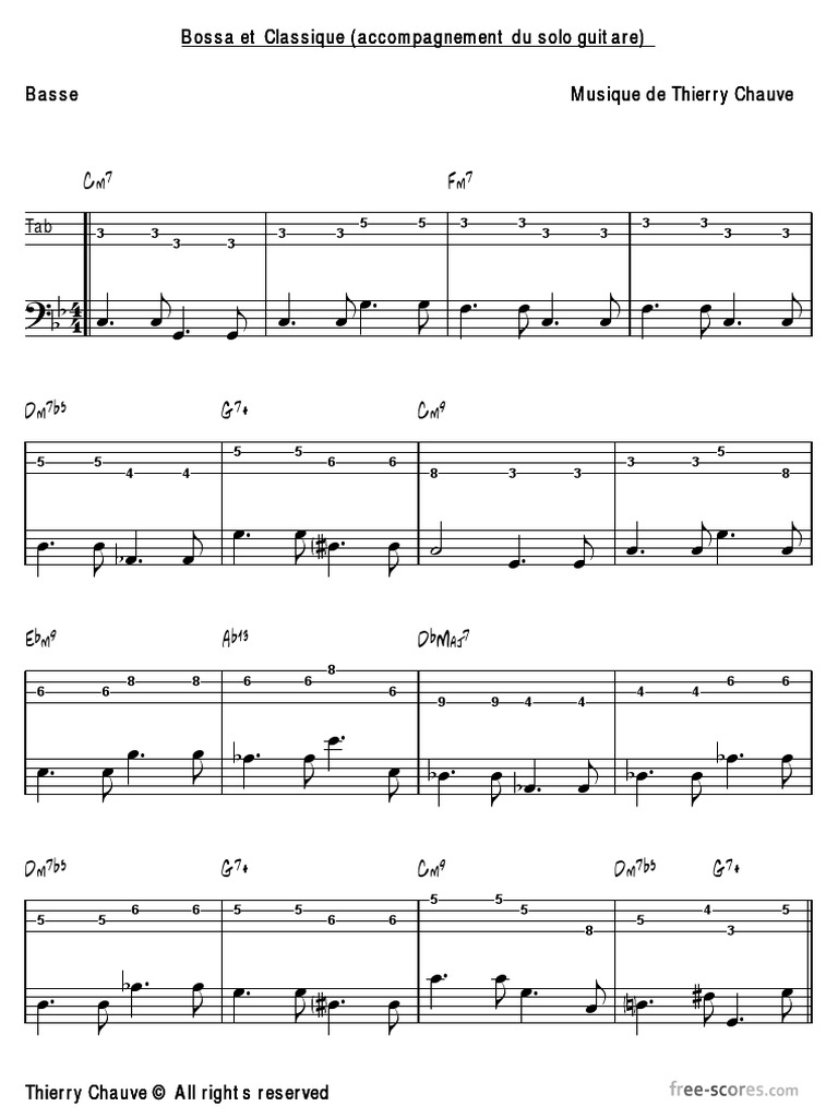 Free Scores Com Chauve Thierry Bossa Classique Basse 3693 Pdf Guitares Instrument De La Famille Guitare