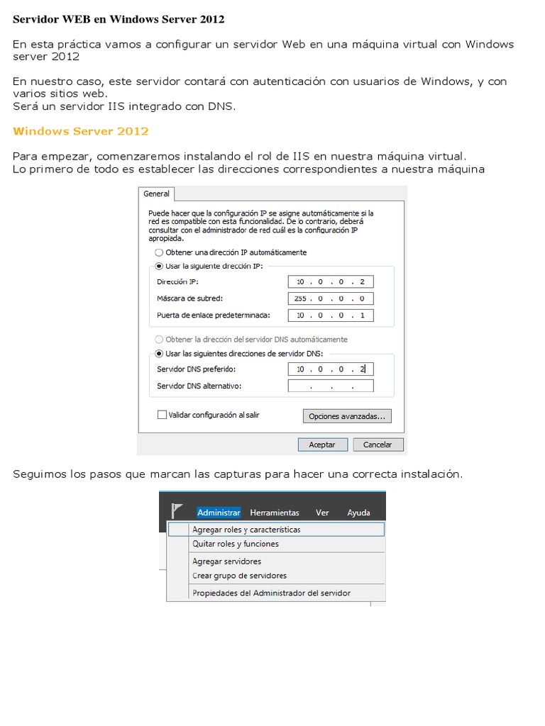 Servidor WEB en Windows Server 2012 | PDF | Autenticación | sistema de ...