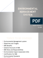 Environmental Management System: Sujina Ummar J S3 Mba