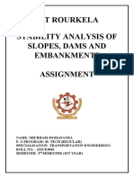 Nit Rourkela Stability Analysis of Slopes, Dams and Embankments Assignment