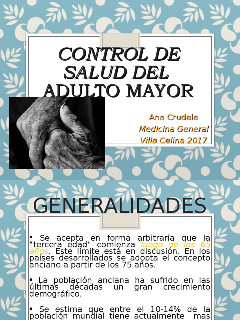 Control de Salud en Adultos Mayores | PDF | Vejez | Osteoporosis