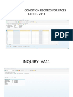 Maintaining Condition Records For Faces