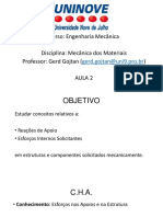 Mecânica dos Materiais: Reações de Apoio e Esforços Internos