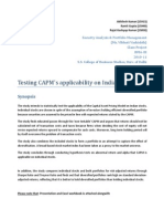 Testing CAPM's Applicability On Indian Stocks