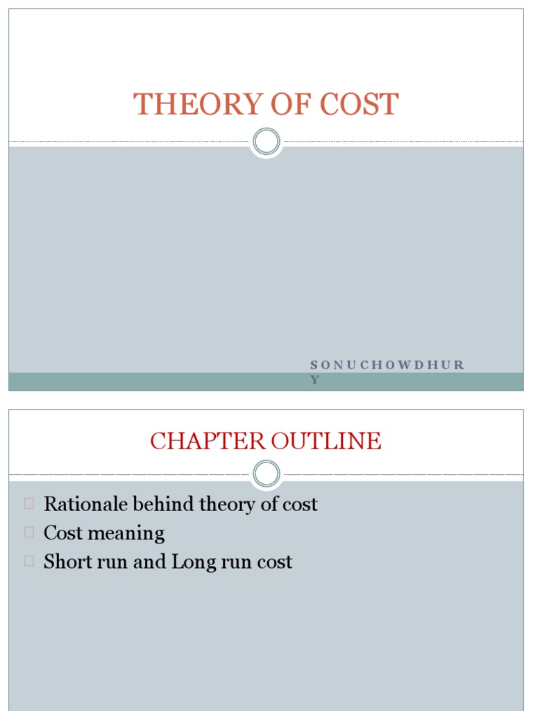 Theory of Cost: Sonuchowdhur Y | PDF | Average Cost | Marginal Cost