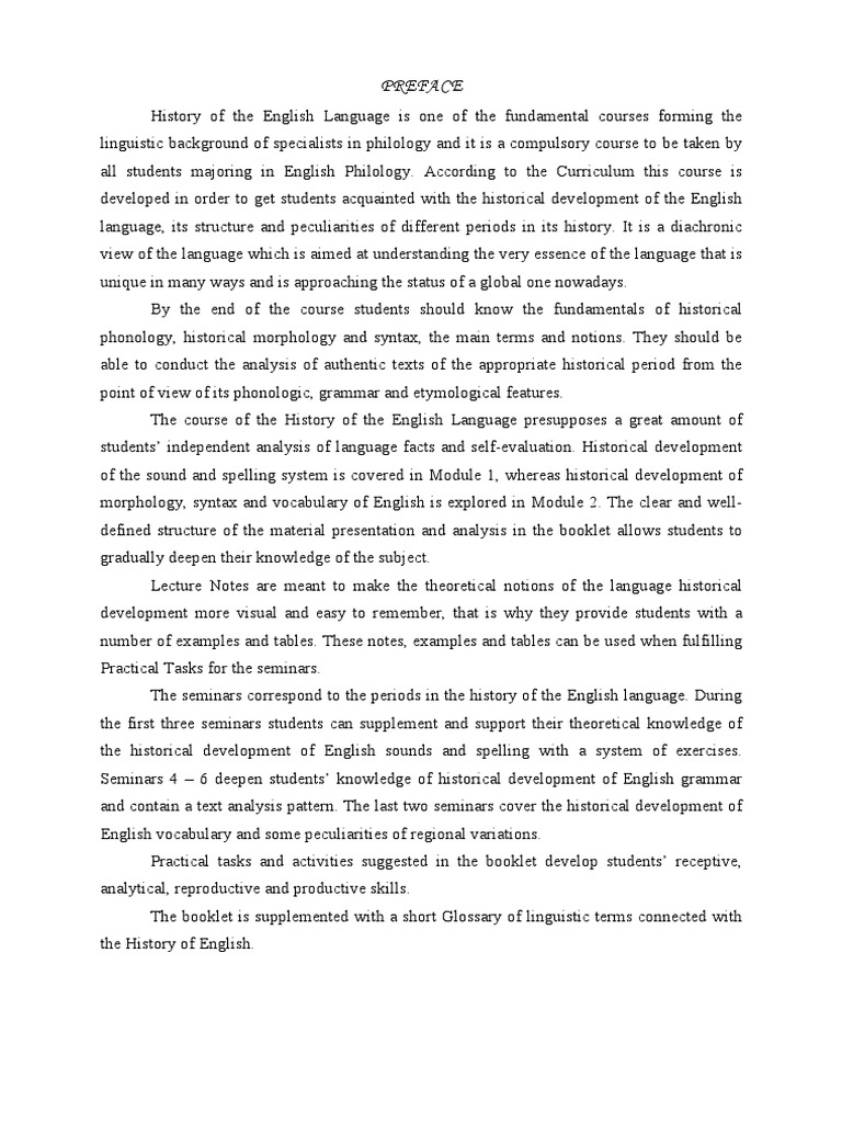 History Of The English Language Pdf English Language Grammatical Gender