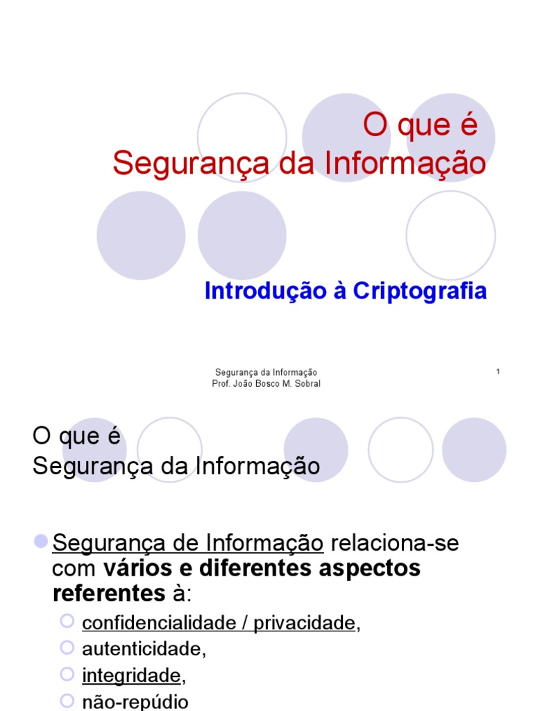 Introdução à Criptografia e Segurança | PDF | Criptografia ...