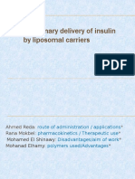 Pulmonary delivery of insulin by liposomal carriers