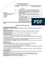 Desarrollo Taller 2. Sociales. Organización Política de Colombia PDF