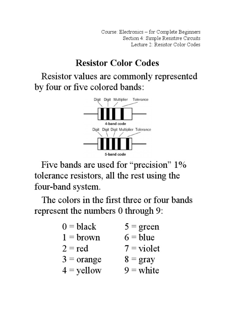 Understanding Resistor Color Codes | PDF | Resistor | Electricity