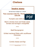 Sample Theatre Menu