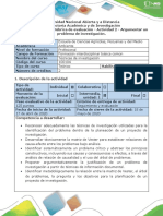 Guía de actividades y rúbrica de evaluación - Actividad 2-Argumentar un problema de investigación