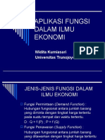 Aplikasi Fungsi Dalam Ilmu Ekonomi