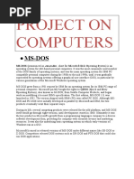 Project On Computers: Ms-Dos