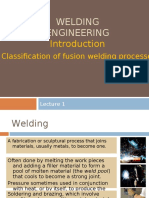 Welding Engineering: Classification of Fusion Welding Processes