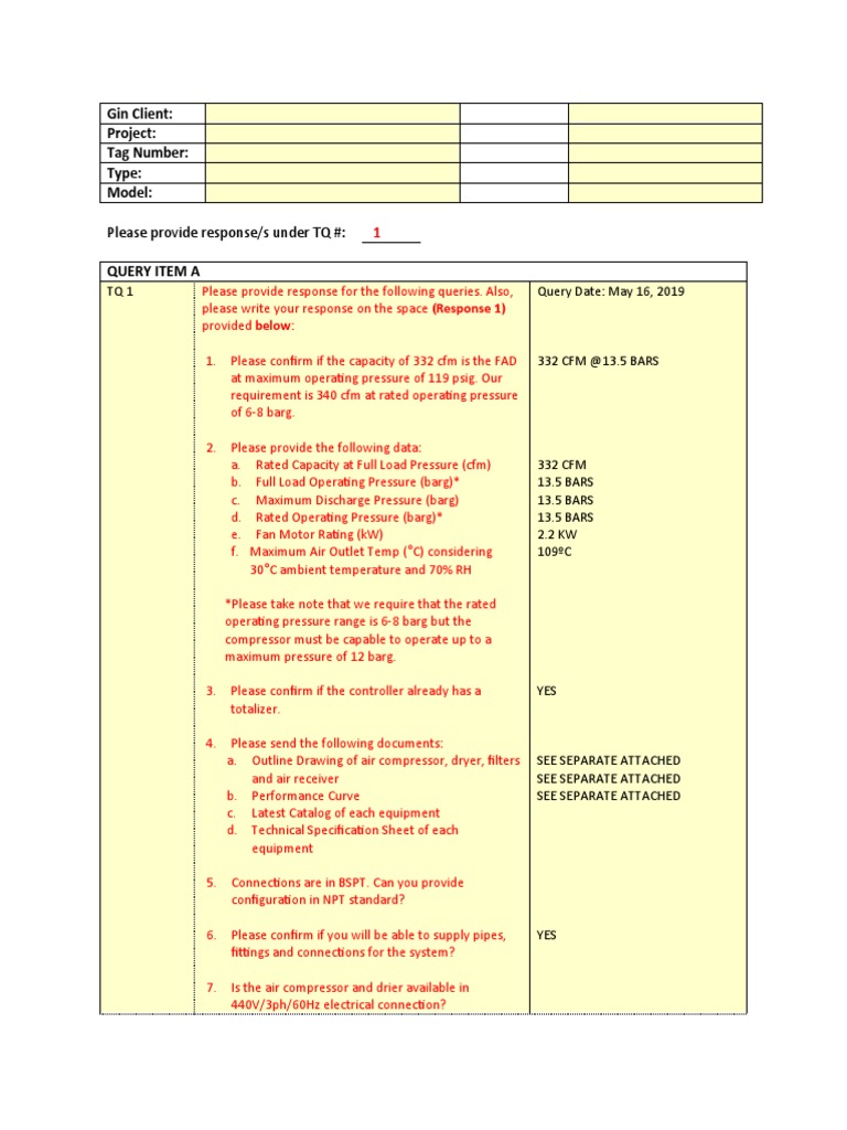 Gin Client Project Tag Number Type Model Please Provide Response