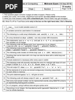 ESC 101: Fundamentals of Computing Name Roll No Dept. Section