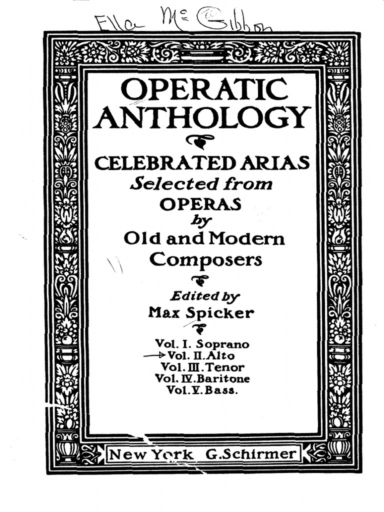 Operatic Anthology Mezzo Soprano Pdf