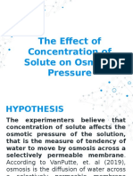 The Effect of Concentration of Solute On Osmotic Pressure