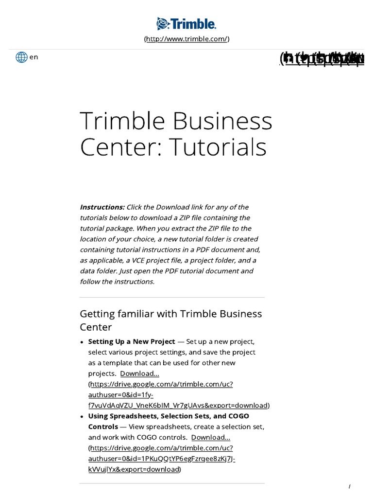 Trimble Business Center Tutorials Trimble Geospatial PDF