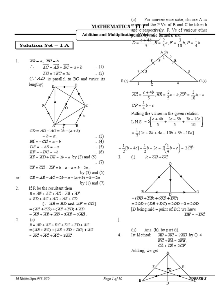 Addition And Multiplication Of Vectors Ps 1 A Doc Euclidean Plane Geometry Geometric Shapes