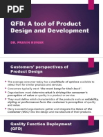 QFD: A Tool of Product Design and Development: Dr. Pravin Kumar