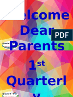 Welcome Dear Parents: Grade 9 - Iron