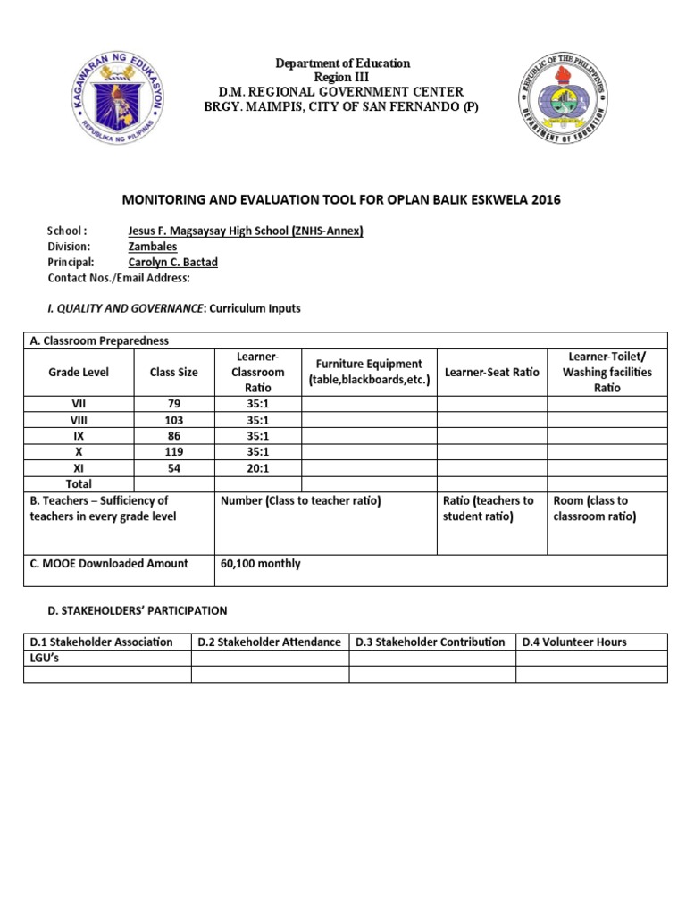 Monitoring And Evaluation Tool Pdf