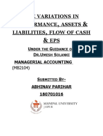 THE Variations IN Performance Assets Liabilities Flow OF Cash EPS