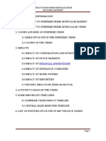 Impact of Subprime Mortgage Crisis