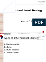 International Level Strategy: Prof. R C Bhattacharya GBS - 2015