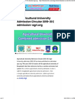 All Agricultural University Admission Circular 2019-20 PDF