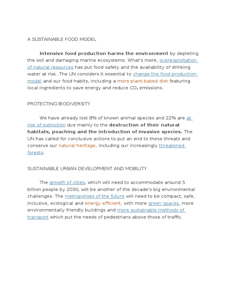 Sustainable Food and Urban Development | PDF | Global Warming ...