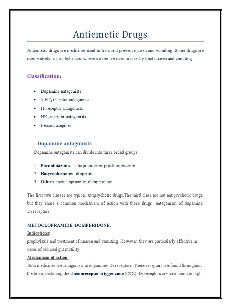 Antiemetic Drugs | PDF | Antipsychotic | Nausea