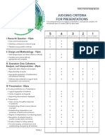 Judging Criteria For Presentations: I. Research Question - 15pts