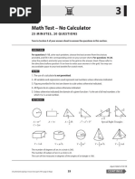 Math Test - No Calculator: 25 Minutes, 20 Questions