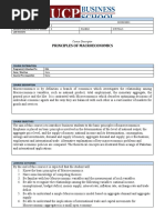 Principles of Macroeconomics: Course Descriptor