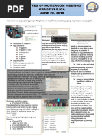 Minutes of Homeroom Meeting Grade Vi-Sjga JUNE 28, 2018: Class Record