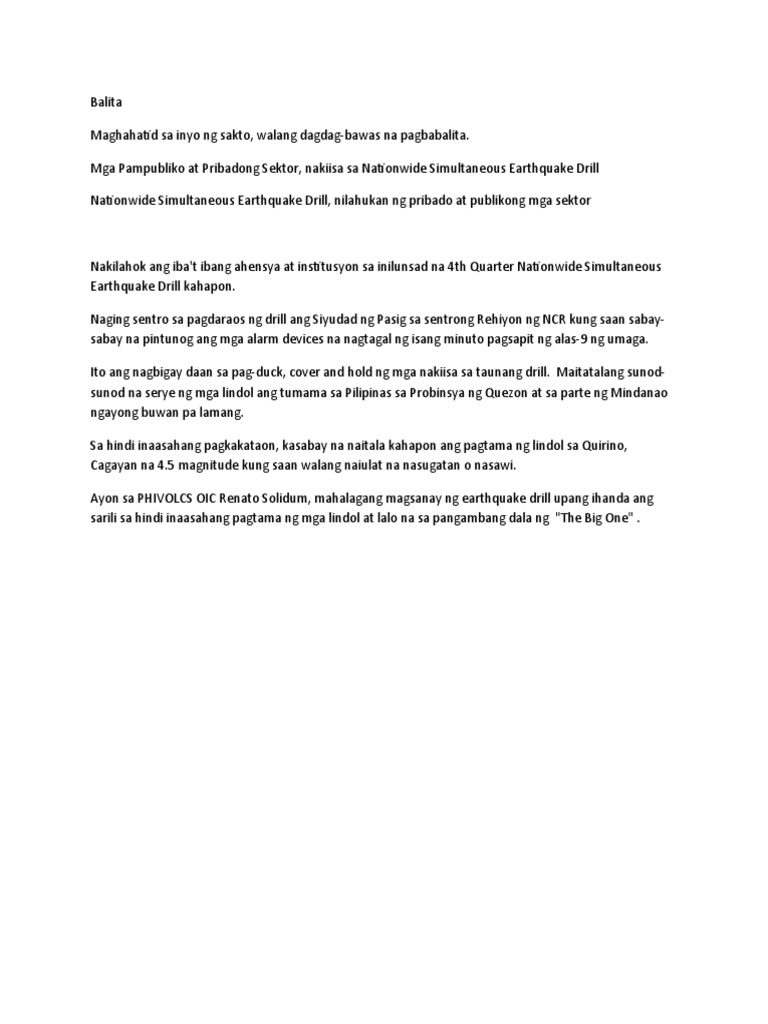Balita | PDF