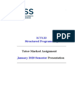 ICT133 Structured Programming: Tutor-Marked Assignment Presentation