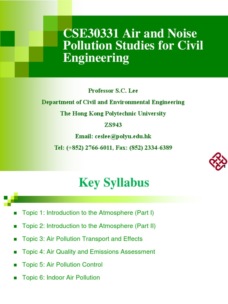 Air and Noise Pollution in Civil Engineering | PDF | Atmosphere Of ...