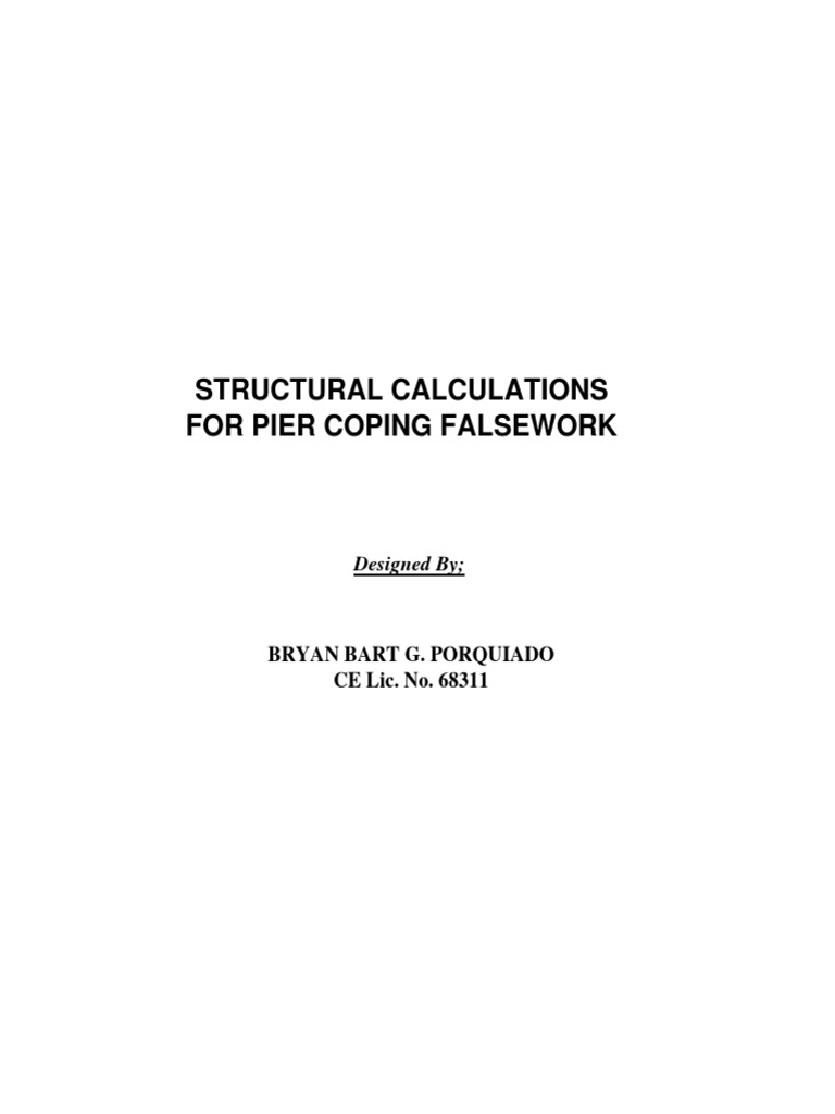 Pier Coping Falsework Structural Analysis | PDF | Structural Steel ...