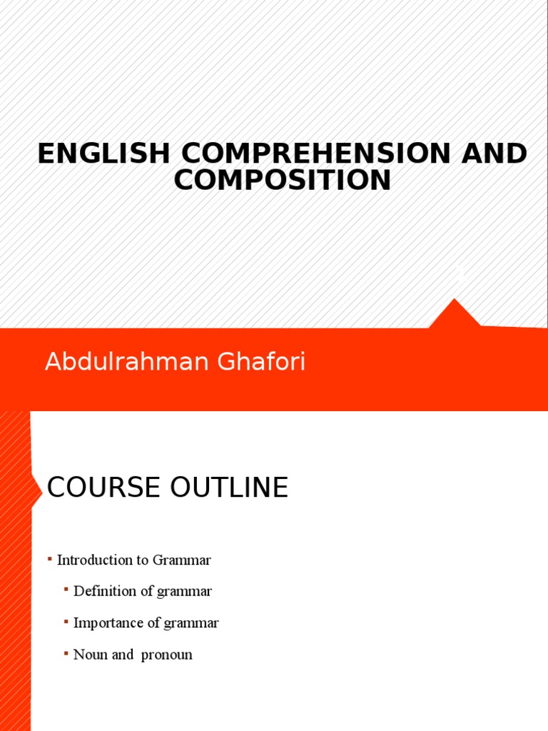 English Comprehension and Composition: Abdulrahman Ghafori | PDF ...