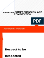 English Comprehension and Composition: Abdulrahman Ghafori