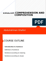 English Comprehension and Composition: Abdulrahman Ghafori