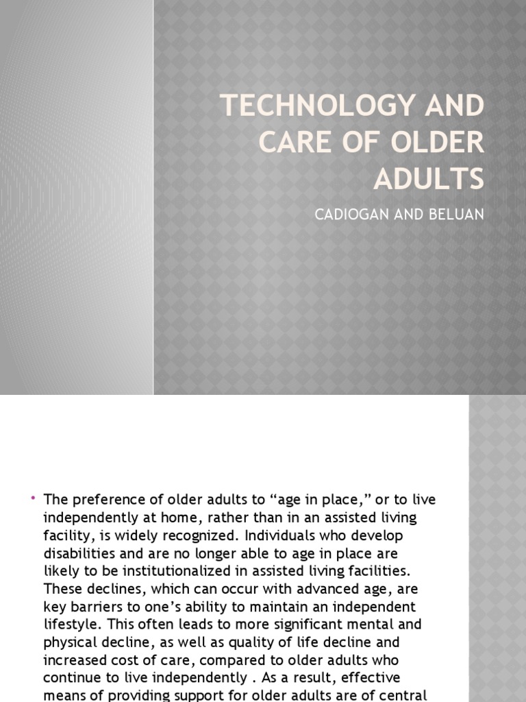 Technology and Care of Older Adults | PDF | Usability | Privacy