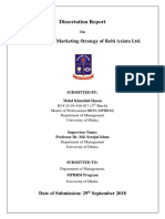 Dissertation Report A Study On The Marke PDF
