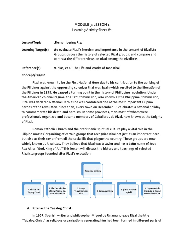 Module 3 Lesson 1 Rizal Online Study alog Language Philippines